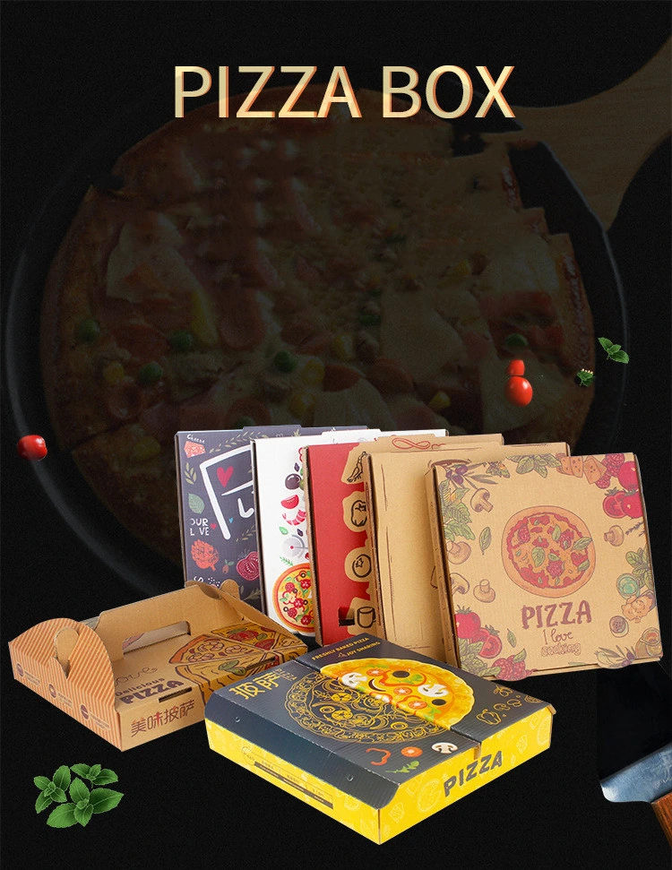 Custom Printed Wholesale Manufacturer Biodegradable Black 12 Inch Octagon Pizza Kraft Corrugated Cardboard Packing Box with Logo