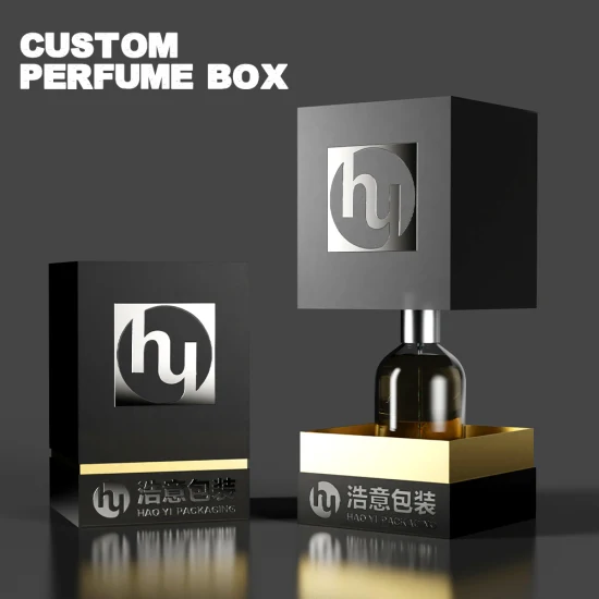 Custom Packaging Box for Luxury Perfume Bottle with Printed Logo Cardboard Perfume Gift Box Black