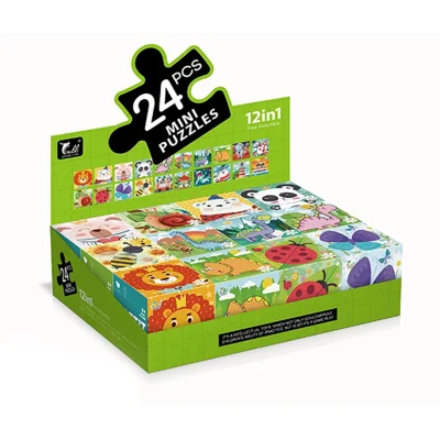 Animal Puzzles Educational Kids Toy 24PCS Paper Puzzles
