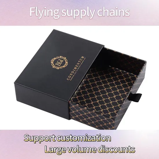 Eco Friendly Custom Logo Printed Hard Rigid Style Cardboard Jewelry Manicure Packaging Gift Paper Drawer Box