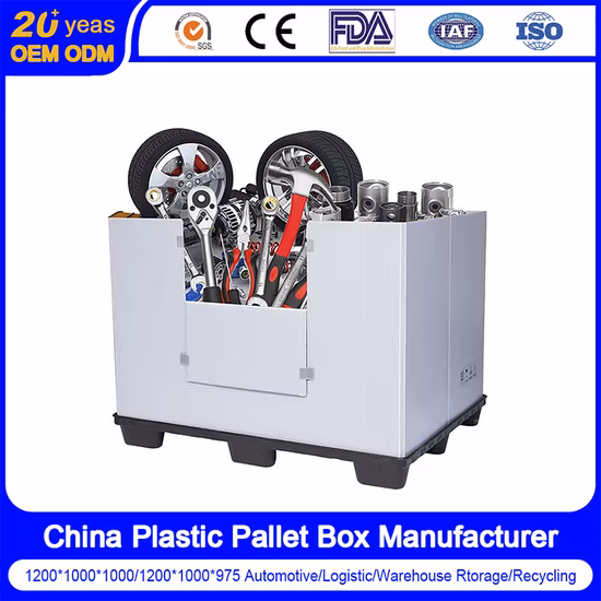 Factory Heavy Duty Large Vented/Mesh HDPE Stackable Warehouse Storage Agriculture Container Foldable/Folding/Collapsible Plastic Pallet Box for Fruit Vegetable