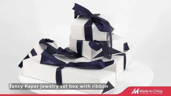 China Manufacturer New Design Wholesale Paper Cardboard Necklace Bangle Pendent Ring Jewelry Jewellery Drawer Gift Box with Ribbon