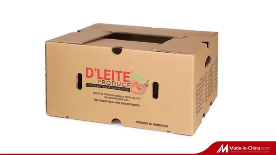 Waxed Coating Dipped Printed Corrugated Cardboard Paper Pineapple Tomato Cucumber Corn Broccoli Fresh Vegetable Fruit Packing Packaging Shipping Carton Box 
