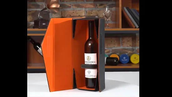 Luxury Cardboard Wine Top Brand Packaging Box Custom Gray Champagne Bottle Packaging Box 