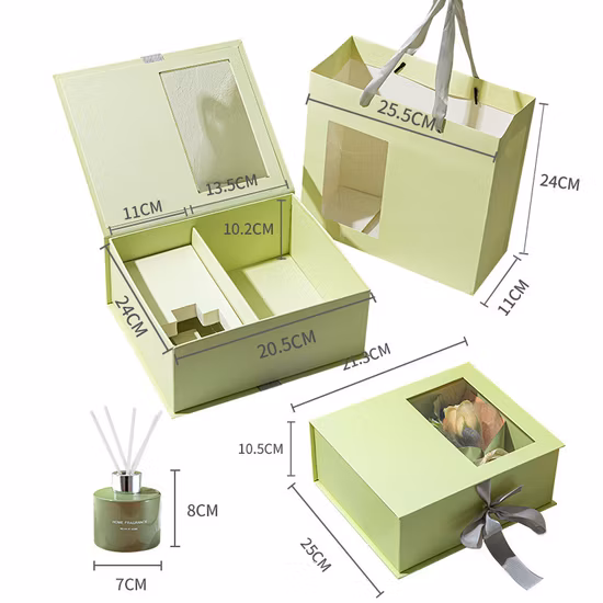 Printed Custom Design Luxury Magnetic Flower Perfume Aroma Cardboard Packing Paper Packaging Gift Box with Logo