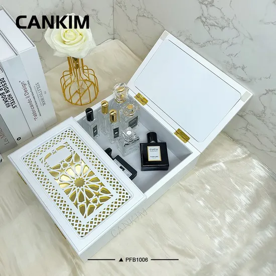 Cankim White Laquer Perfume Boxes Design Perfume Packaging Box Luxury Perfume Bottle with Box