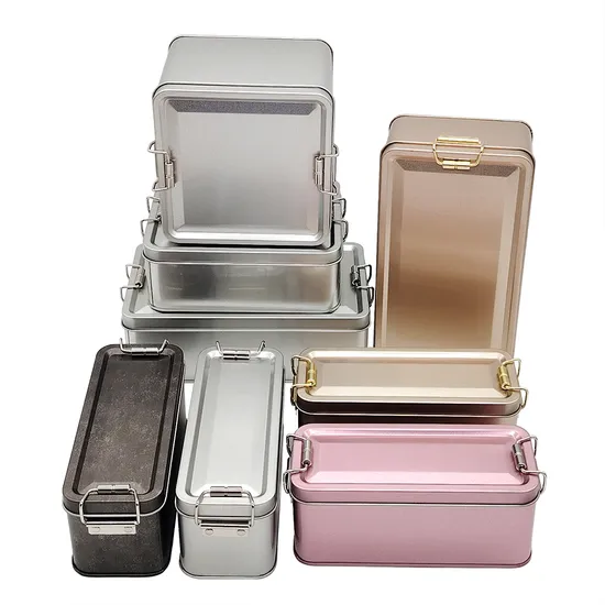 OEM Food Grade Tiramisu Metal Tin Box Packaging with Lock for Cakes Candy Desserts Fruits Tiramisu Tin Can Container 