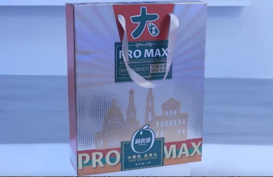 ODM OEM Delicate Seafood and Nuts Large Corrugated Gift Box with Rope Handle Customized Color Size Printed Logo for Nuts, Seafood, Fruits, Pastry, Cosmetics,etc 