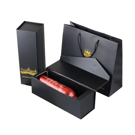 Custom Luxury Red Wine Paper Cardboard Magnetic Bottle Packaging Gift Wine Boxes 