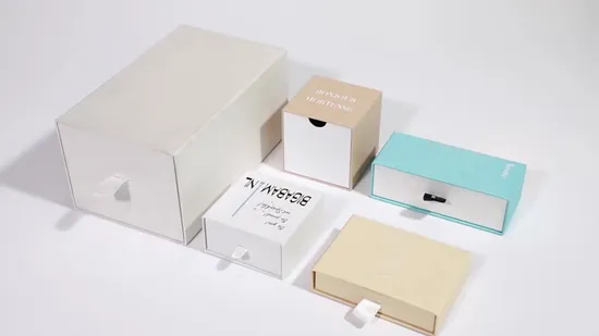 Foil Stamp Custom Shopping Paper Drawer Gift Box with Handle